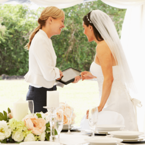 wedding planner with bride